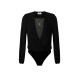Body ELISABETTA FRANCHI, Bodysuit in viscose georgette fabric with necklace, Black - CB00762E2110