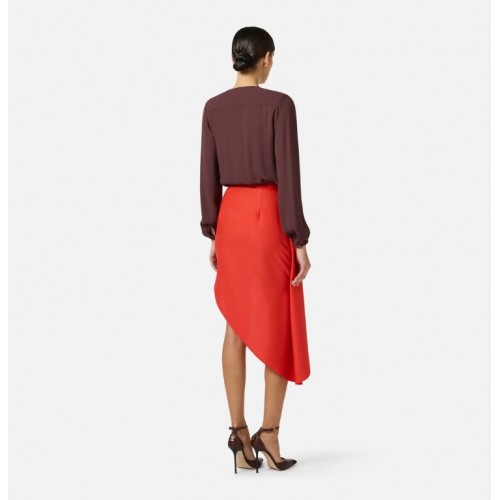 Body ELISABETTA FRANCHI, Bodysuit in viscose georgette fabric with necklace