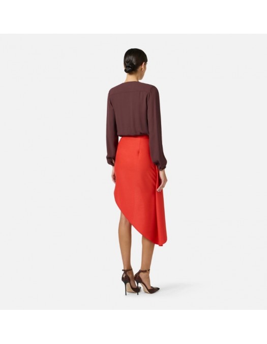 Body ELISABETTA FRANCHI, Bodysuit in viscose georgette fabric with necklace - CB00762E2644