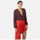 Body ELISABETTA FRANCHI, Bodysuit in viscose georgette fabric with necklace - CB00762E2644
