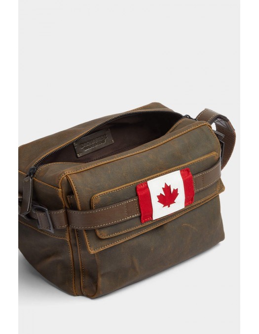 Geanta Dsquared2, Crossbody, Canadian Flag, Vintage Brown - CBM0063003076408062