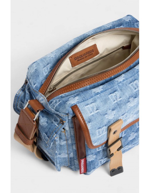 Geanta DSQUARED2 Monogram Crossbody. Blue - CBM0077101088193098