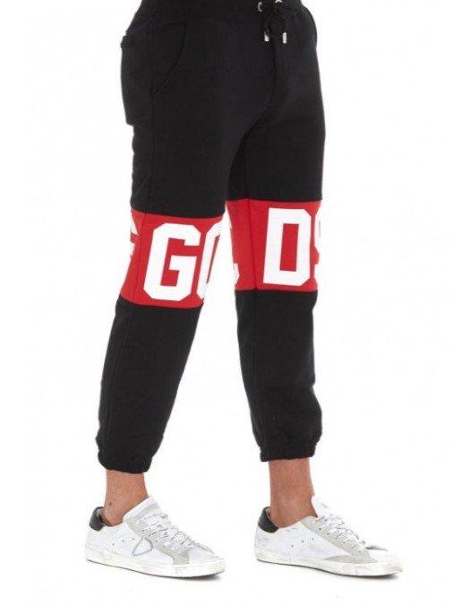 Pantaloni GCDS, Black, Print White Red - CC94M03100502