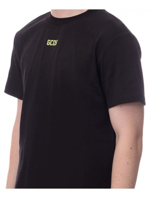Tricou GCDS, Black, Green Logo Brand - CC94M13010351