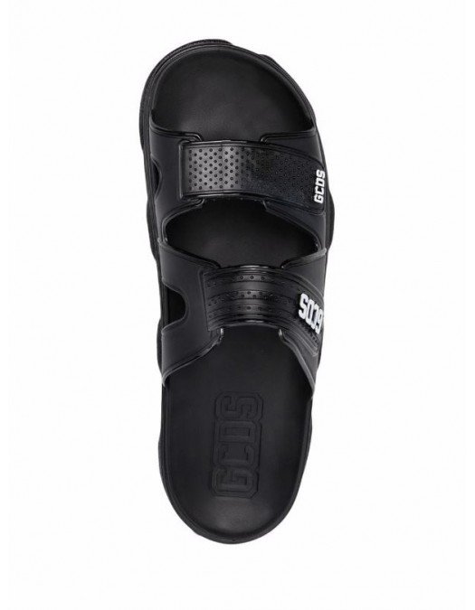 Papuci GCDS, Full Black, Logo Brand - CC94M75008202