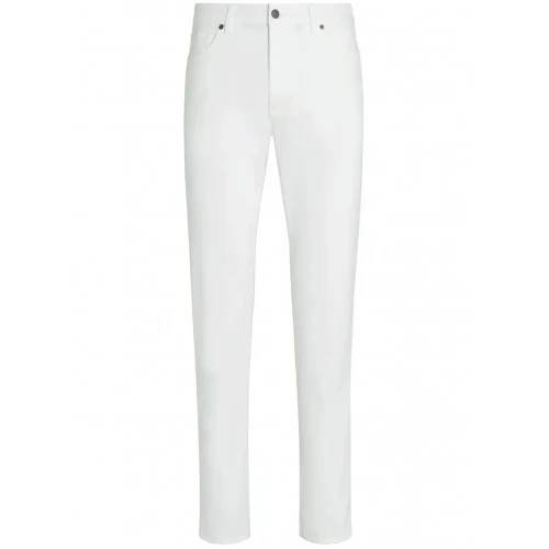 Jeans Zegna, Roccia, Slim Fit, Stretch Cotton, White 