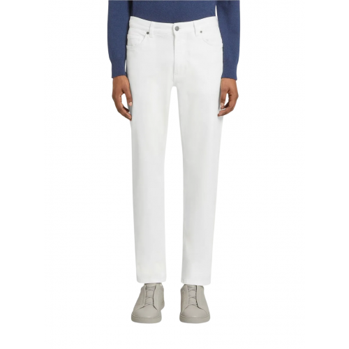 Jeans Zegna, Roccia, Slim Fit, Stretch Cotton, White  Jeans Zegna, Roccia, Slim Fit, Stretch Cotton, White