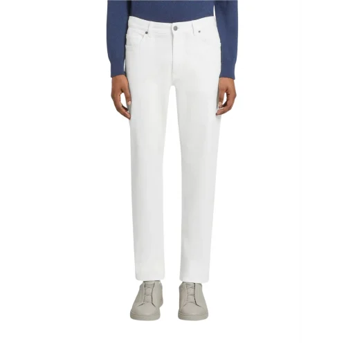 Jeans Zegna, Roccia, Slim Fit, Stretch Cotton, White 