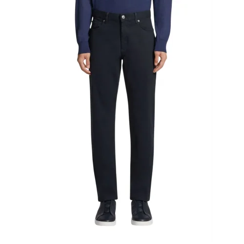 Jeans Zegna, Roccia, Slim Fit, Cotton, Navy Blue