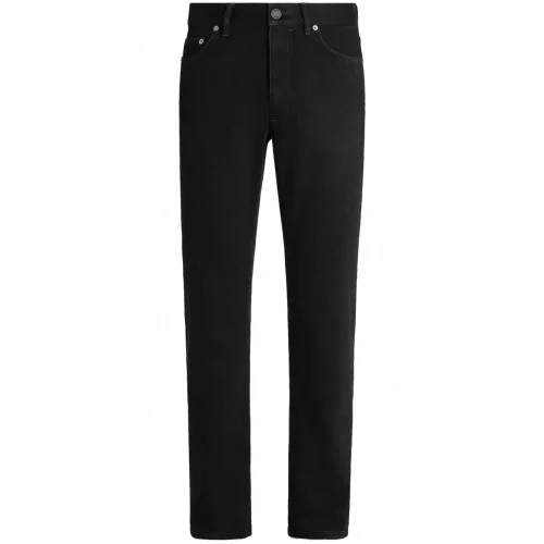 Jeans Zegna, Roccia, Slim Fit, Cotton, Straight Leg, Black