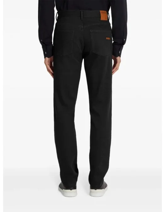 Jeans Zegna, Roccia, Slim Fit, Cotton, Straight Leg, Black - CITYEUEL36A8001 Jeans Zegna, Roccia, Slim Fit, Cotton, Straight Leg, Black - CITYEUEL36A8001