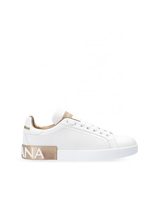 SNEAKERS DOLCE&GABBANA, Portofino Design, Bronze Details, White - CK1544AX6158L315