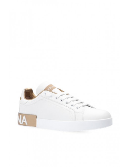 SNEAKERS DOLCE&GABBANA, Portofino Design, Bronze Details, White - CK1544AX6158L315