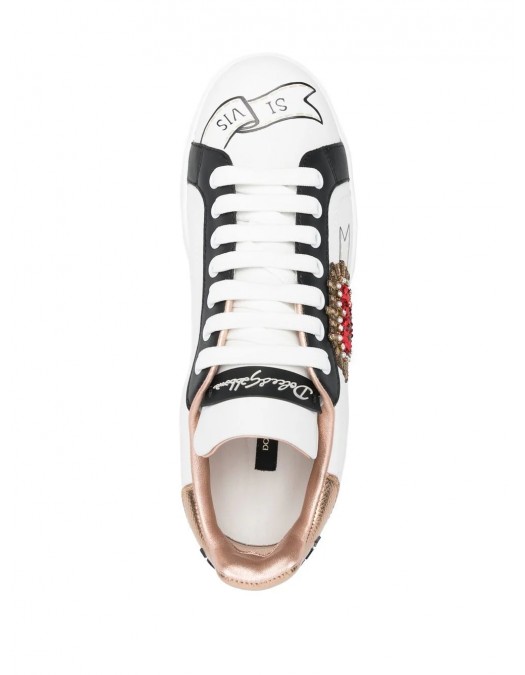 Sneakers Dolce & Gabbana, Portofino with E mbroidery - CK1544AZ138HWT77