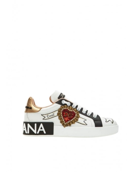 Sneakers Dolce & Gabbana, Portofino with E mbroidery - CK1544AZ138HWT77