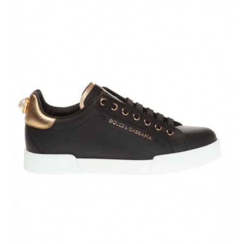 Sneakers Dolce&Gabbana, Negru, Accesorizat Logo Brand Portofino