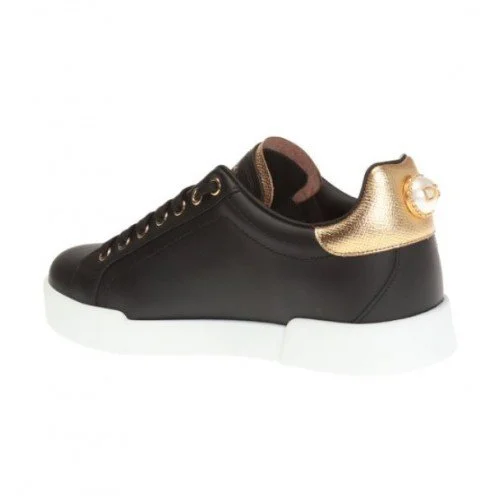 Sneakers Dolce&Gabbana, Negru, Accesorizat Logo Brand Portofino
