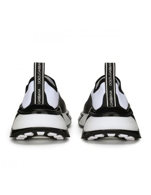 Sneakers Dolce & Gabbana, Stretch Mesh Fast Sneakers, Alb/Negru - CK2172AH4148T908