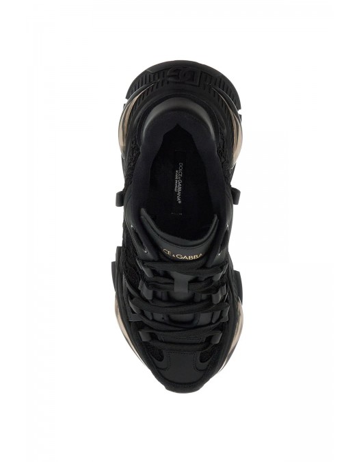 Sneakers DOLCE & GABBANA, Airmaster, Insertie Dantela, Negru - CK2283A519580999