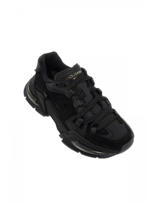 Sneakers DOLCE & GABBANA, Airmaster, Insertie Dantela, Negru - CK2283A519580999