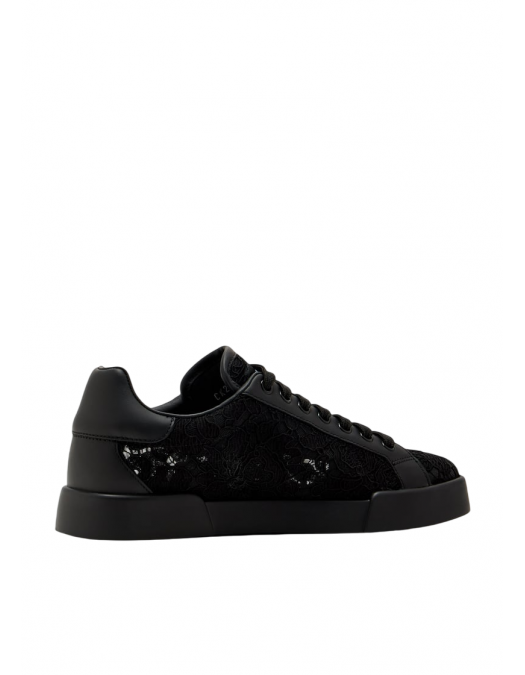 SNEAKERS DOLCE & GABBANA, Portofino Design, Lace Details, Black - CK2343AI4468Z871 SNEAKERS DOLCE & GABBANA, Portofino Design, Lace Details, Black - CK2343AI4468Z871