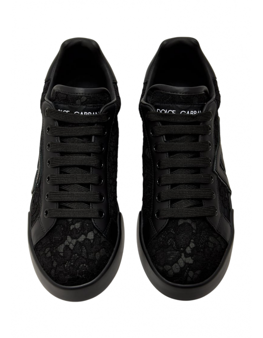SNEAKERS DOLCE & GABBANA, Portofino Design, Lace Details, Black - CK2343AI4468Z871 SNEAKERS DOLCE & GABBANA, Portofino Design, Lace Details, Black - CK2343AI4468Z871