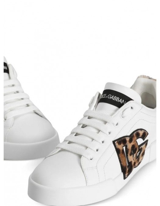 Sneakers DOLCE & GABBANA, logo-patch sneakers, leopard print - CK2395A02258S543