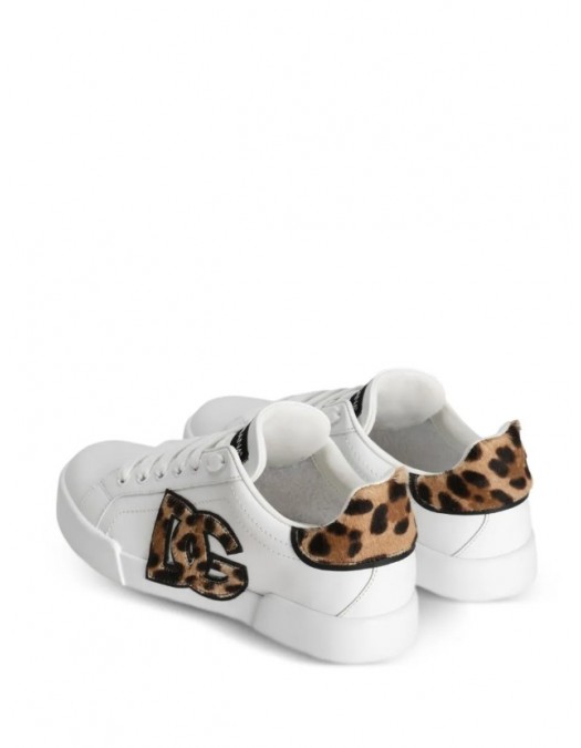 Sneakers DOLCE & GABBANA, logo-patch sneakers, leopard print - CK2395A02258S543