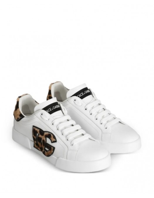 Sneakers DOLCE & GABBANA, logo-patch sneakers, leopard print - CK2395A02258S543