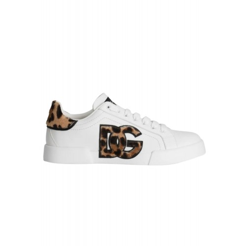 Sneakers DOLCE & GABBANA, logo-patch sneakers, leopard print