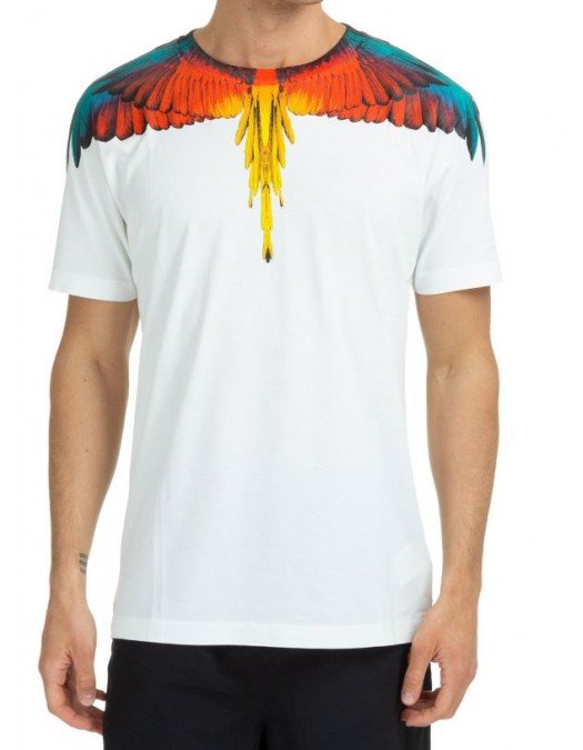 Tricou Marcelo Burlon, Wings Multicolor, White - CMAA018S22JER0010125