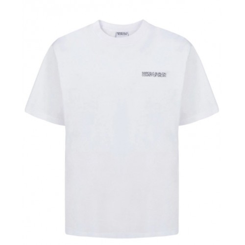 Tricou MARCELO BURLON, Multicolor Logo Brodat, Alb Tricou MARCELO BURLON, Multicolor Logo Brodat, Alb