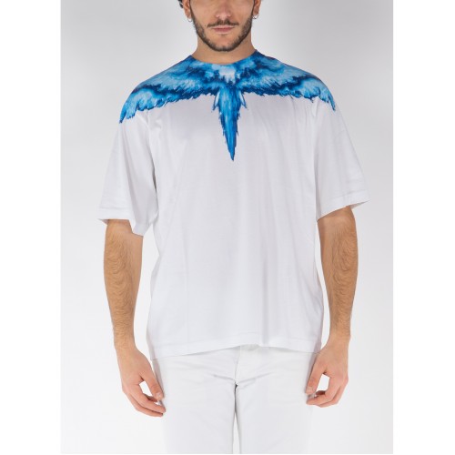 Tricou MARCELO BURLON, Blue Wings, CMAA054S24JER0020145 Tricou MARCELO BURLON, Blue Wings, CMAA054S24JER0020145