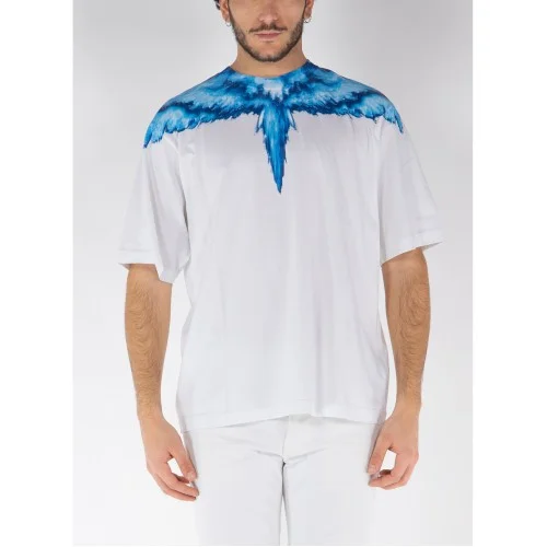 Tricou MARCELO BURLON, Blue Wings, CMAA054S24JER0020145