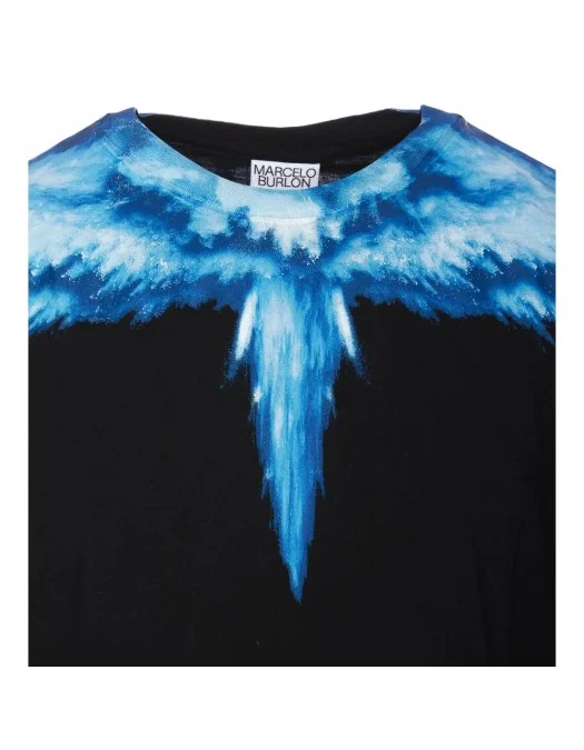 Tricou MARCELO BURLON, Blue Wings, CMAA054S24JER0021045 - CMAA054S24JER0021045 Tricou MARCELO BURLON, Blue Wings, CMAA054S24JER0021045 - CMAA054S24JER0021045