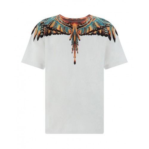 Tricou Marcelo Burlon, Multicolor Wings, Alb Tricou Marcelo Burlon, Multicolor Wings, Alb