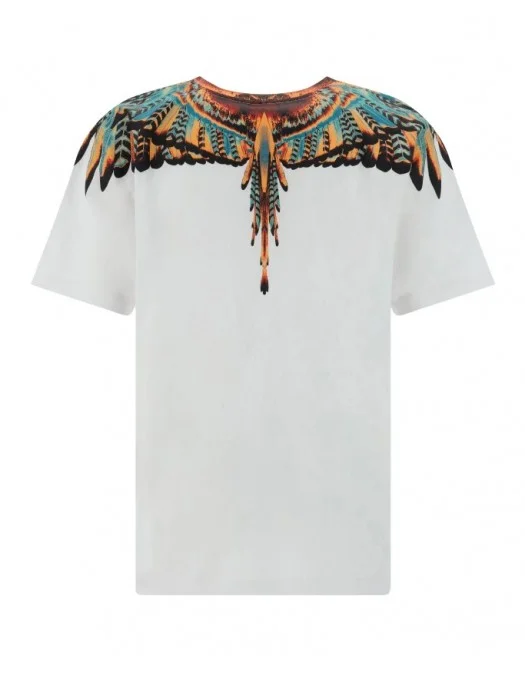 Tricou Marcelo Burlon, Multicolor Wings, Alb - CMAA056S24JER0020120