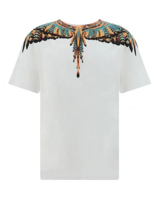 Tricou Marcelo Burlon, Multicolor Wings, Alb - CMAA056S24JER0020120