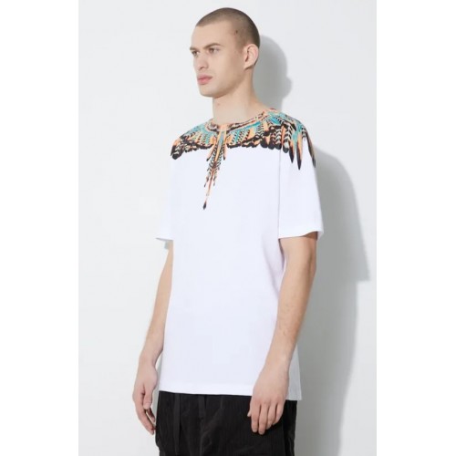 Tricou Marcelo Burlon, Multicolor Wings, Alb Tricou Marcelo Burlon, Multicolor Wings, Alb