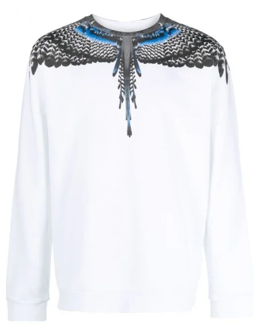 Bluza Marcelo Burlon, Grizzly Wings, White - CMBA009F23FLE0020107