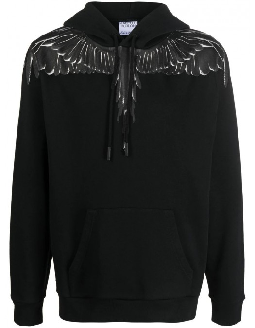 Hanorac Marcelo Burlon, White Wings Insert, Black - CMBB007C99FLE0011060