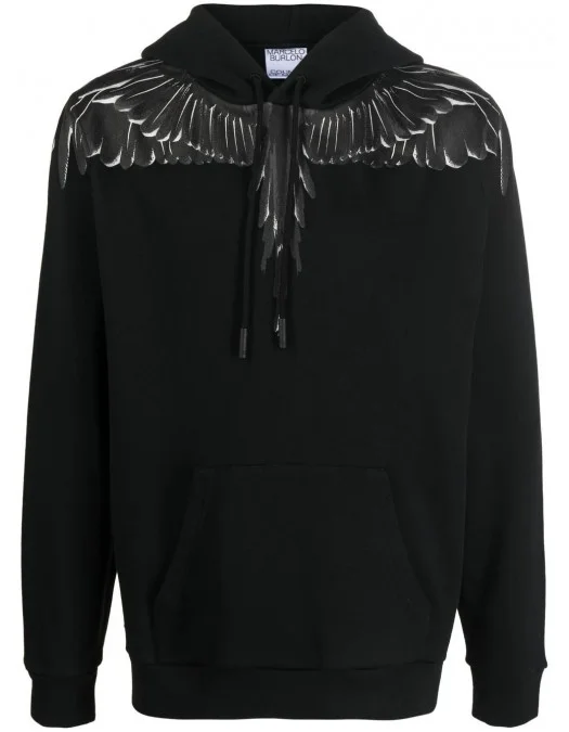 Hanorac Marcelo Burlon, White Wings Insert, Black - CMBB007C99FLE0011060