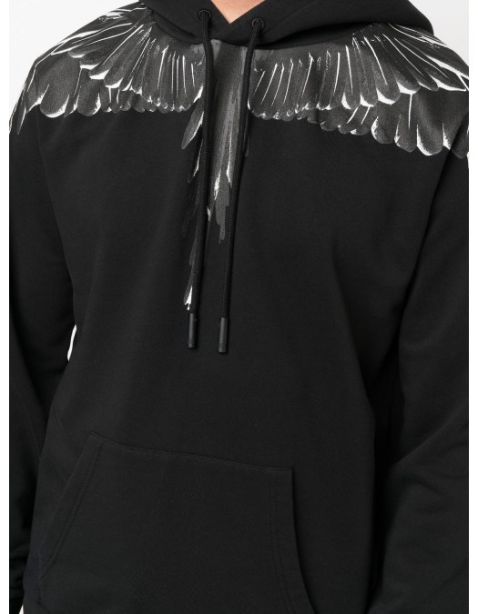 Hanorac Marcelo Burlon, White Wings Insert, Black - CMBB007C99FLE0011060