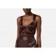 TOP ELISABETTA FRANCHI, Tank Top, Jewelled Logo, Brown Choco - CN00151E3644 TOP ELISABETTA FRANCHI, Tank Top, Jewelled Logo, Brown Choco - CN00151E3644