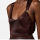 TOP ELISABETTA FRANCHI, Tank Top, Jewelled Logo, Brown Choco - CN00151E3644 TOP ELISABETTA FRANCHI, Tank Top, Jewelled Logo, Brown Choco - CN00151E3644