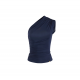TOP ELISABETTA FRANCHI, One Shoulder, Navy Blue - CN00552E2DC8