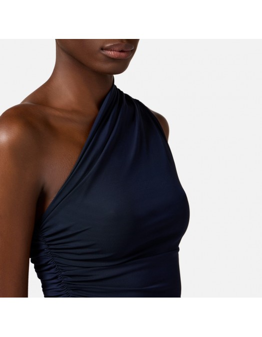 TOP ELISABETTA FRANCHI, One Shoulder, Navy Blue - CN00552E2DC8