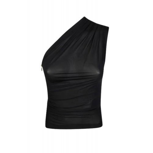 Top ELISABETTA FRANCHI, one-shoulder zip top