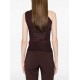 Top ELISABETTA FRANCHI, one-shoulder zip top,Brown - CN00962E2644