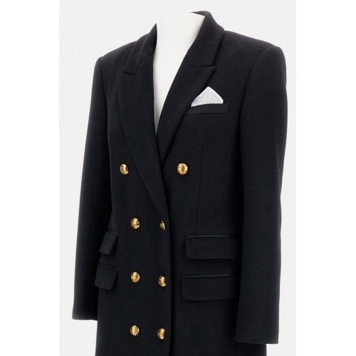 PALTON ELISABETTA FRANCHI, Lana virgina, double-breasted coat, Negru PALTON ELISABETTA FRANCHI, Lana virgina, double-breasted coat, Negru
